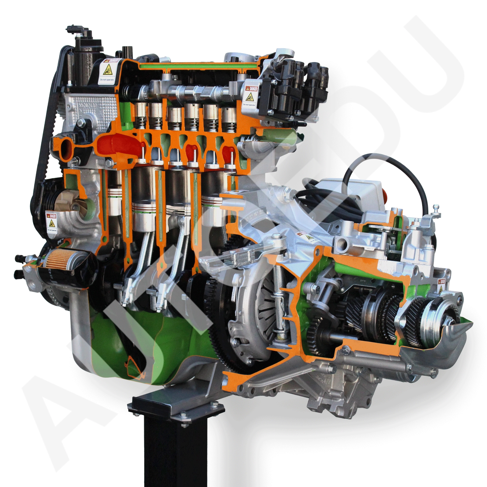 Fiat petrol engine with multi-point electronic injection + gearbox cutaway AE35222IEE